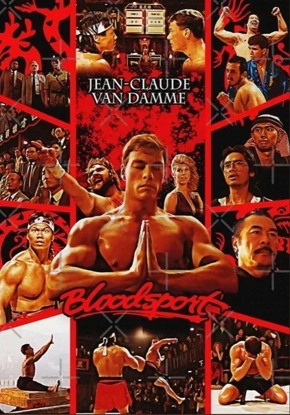 

Винтажный постер фильма "Кровавый спорт" 1988 года