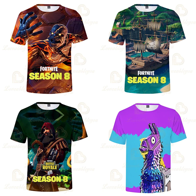 

New Fortnite Printed 3D T Shirts Men Women Children Summer Short Sleeve Streetwear Tops Breathable T-shirt Cool Tee