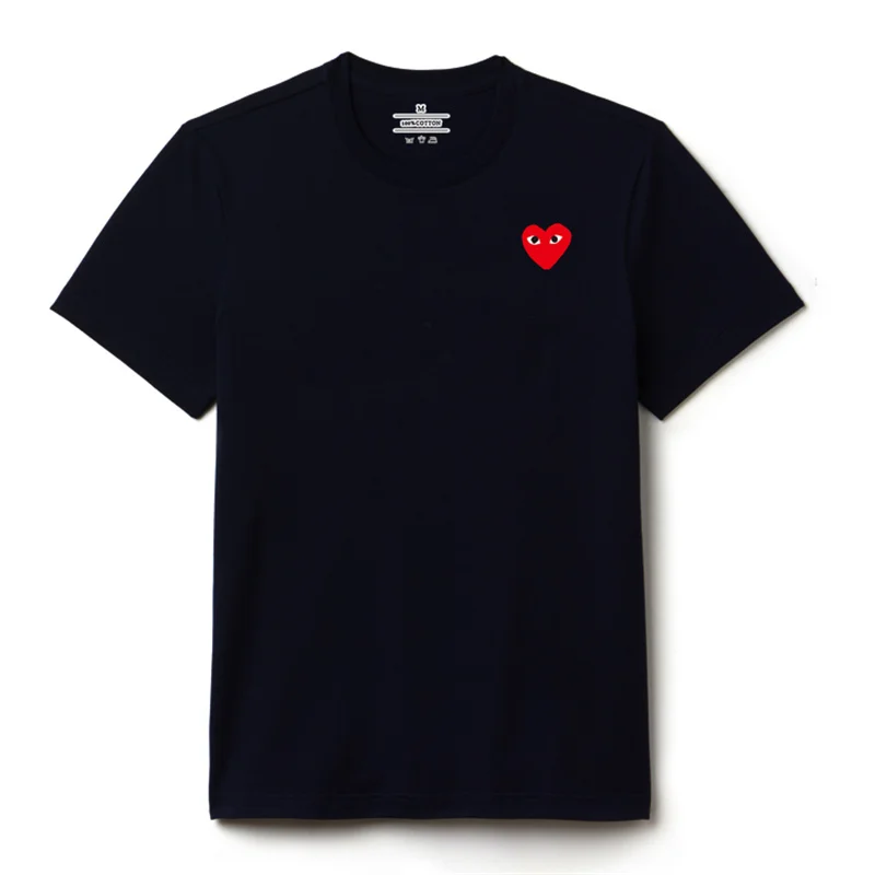 

PLAY Heart-shaped woman New Original Brand T Shirt Men Tops Summer Short Sleeve Fashion T-shirt 100% Cotton Mans Tshirt