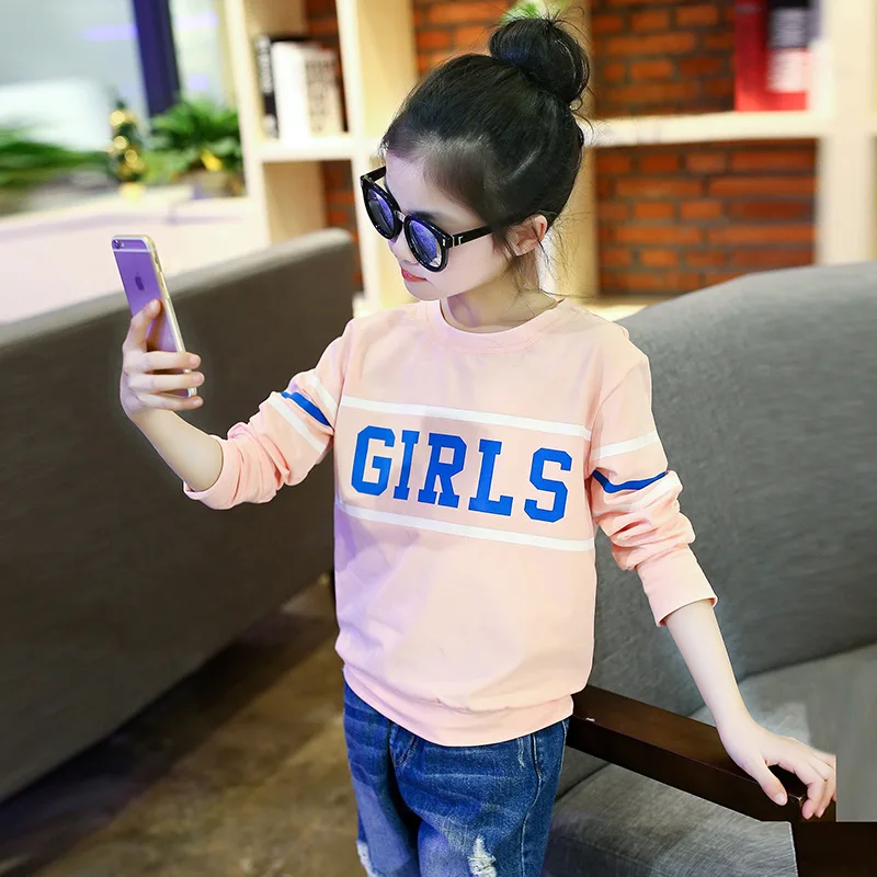 

Autumn Children T-Shirt Girls Cotton Fashion Pullover Top For Winter 4 5 6 7 8 9 10 11 12 Years Kids Clothing Bottoming Shirt