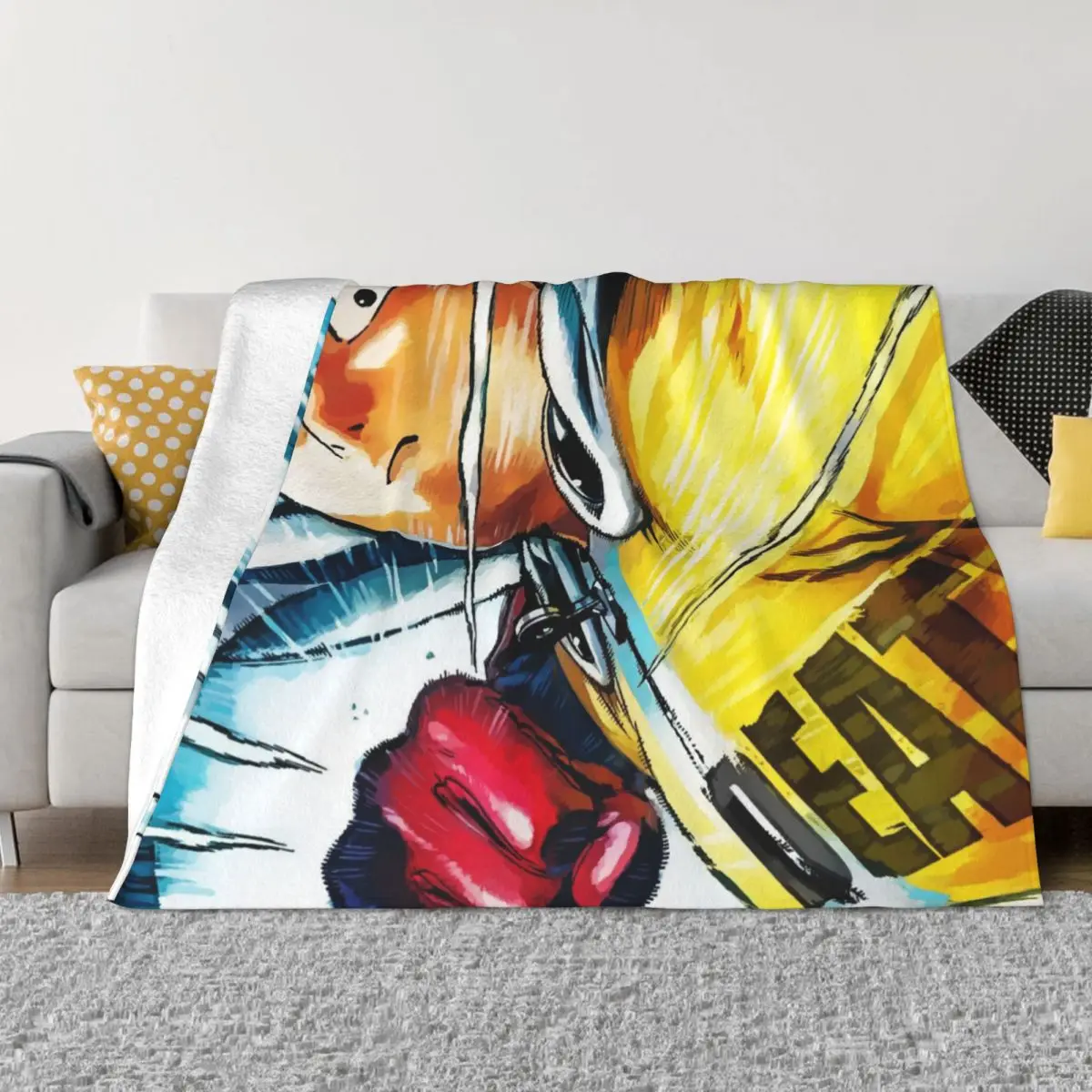

Переносные теплые одеяла для путешествий One Punch Man манга Сайтама арт