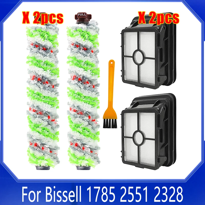 

Hepa Filter Roll Brush For Bissell Crosswave 1785 2551 2328 2303 2305 2306 Cleaner Floor Pet Carpet Rug Parts 1866 1868 Wet Dry