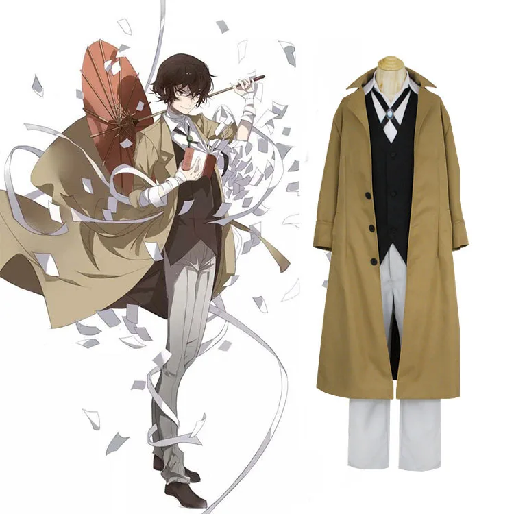 

Anime Bungo Stray Dogs Cosplay Dazai Osamu Man Costume