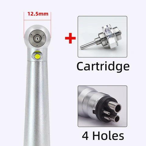 Стоматологический высокоскоростной наконечник, светодиодный электронный генератор, стандартная головка, кнопка, картридж с воздушной турбиной, ротор 3, распыление воды, 2/4 отверстия