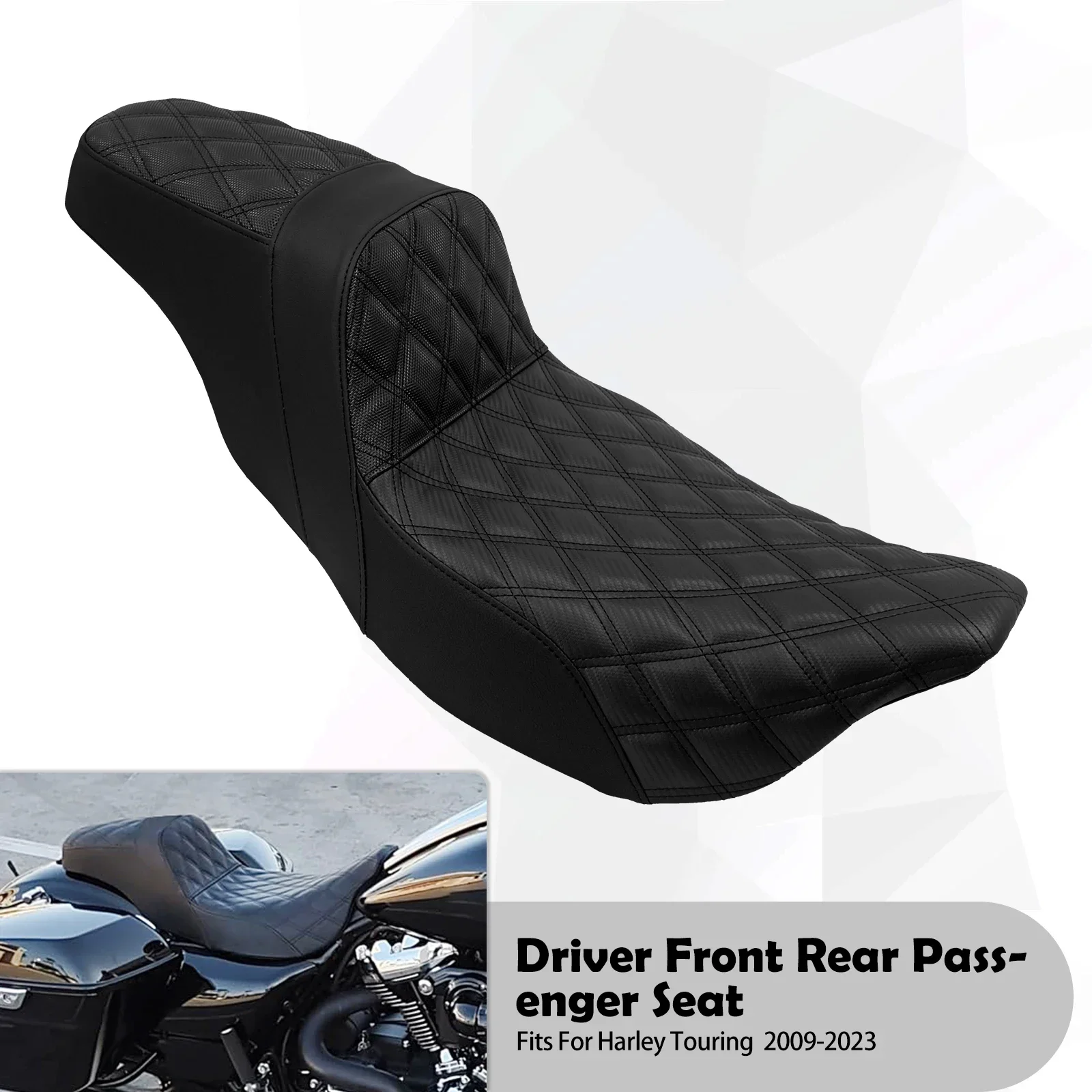 

Подушки для водителя и пассажира мотоцикла, сиденье 2-Up, переднее и заднее сиденье для Harley Touring CVO Road King Electra Street Glide FLTRX 09-23