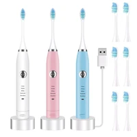 portable smart electric sonic vibration toothbrush 5 adjustable modes waterproof rechargeable usb electric tooth brush teeth