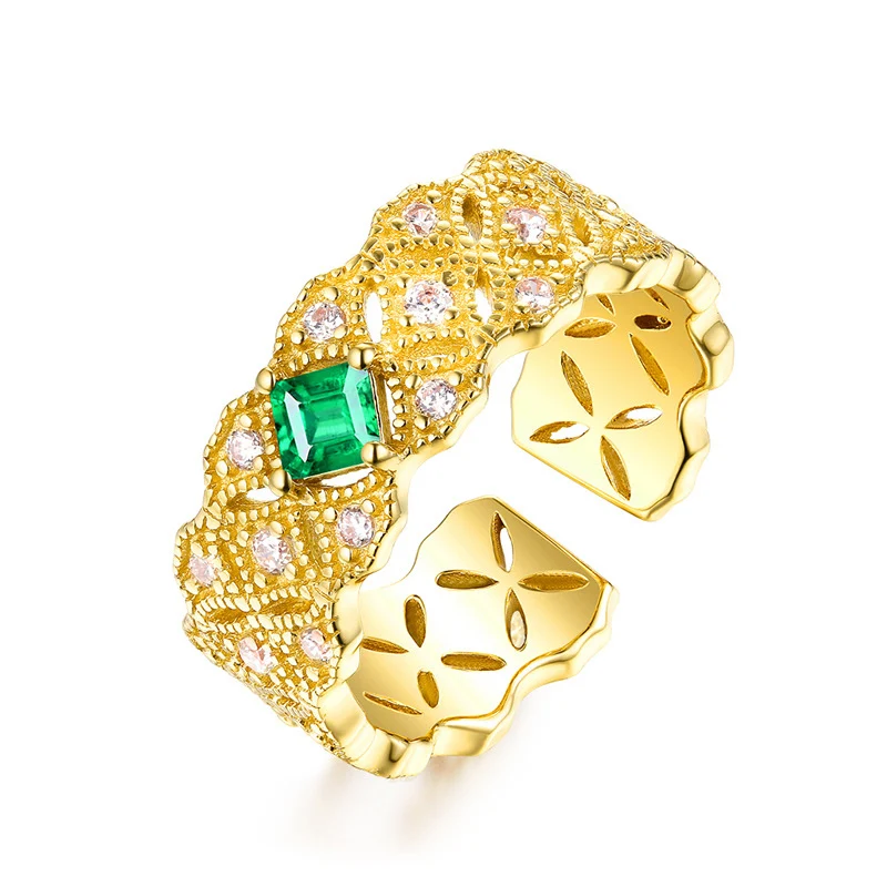 

Emerald Ring 925 Silver Japanese Ring 210308-04