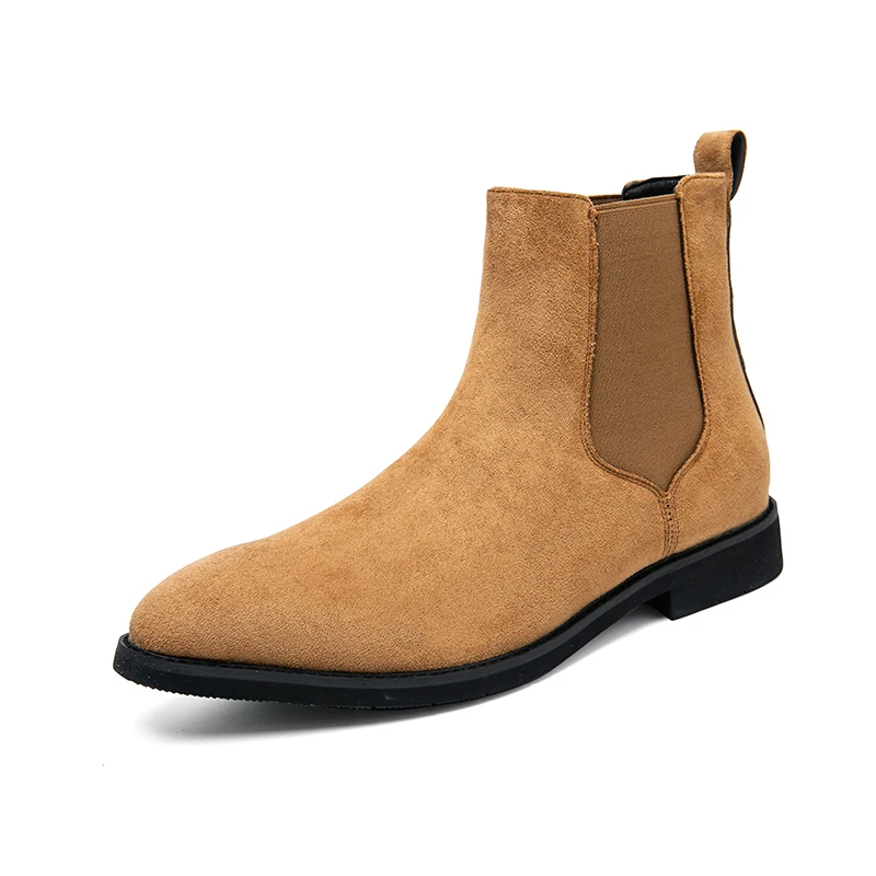

New Chelsea Boots for Men Flock Business Ankle Boots Size 38-46 Mens Short Boots Free Shipping Mens Boots