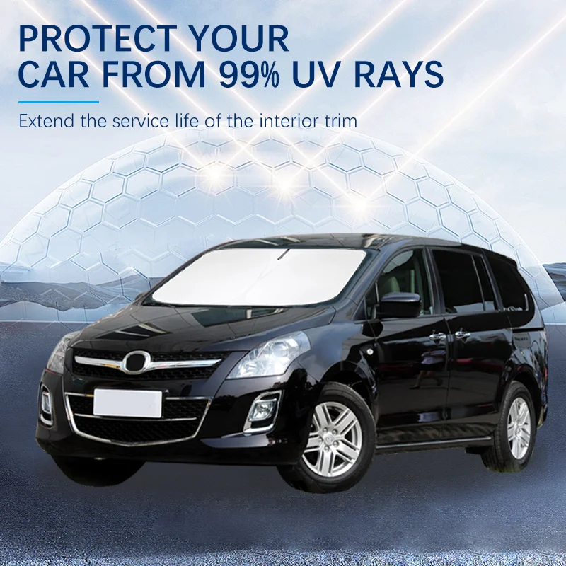 

Для Mazda 8 2 3 5 6 MPV RX-8 LY Летние автомобильные аксессуары Автомобильные солнцезащитные козырьки на лобовое стекло для переднего окна Солнцезащитный крем УФ-зонтик