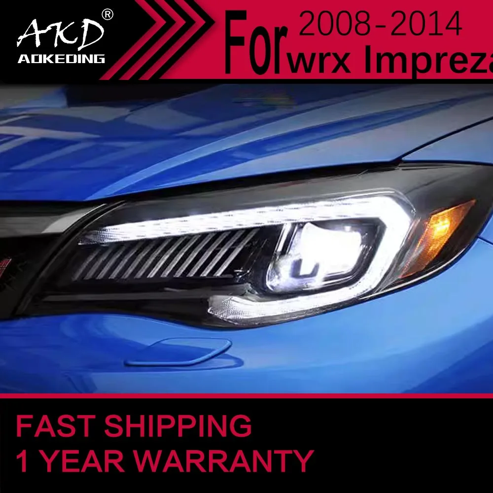 

Автомобильные фары для Subaru Impreza светодиодный, фары 2008-2014 WRX, лампа Drl, объектив проектора, автомобильные аксессуары