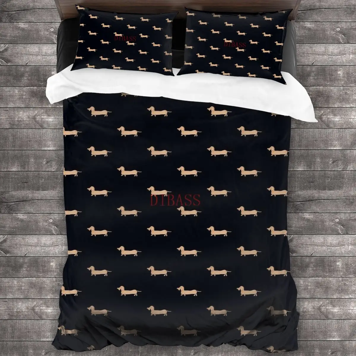 

Wired Dachshund 2 Soft Microfiber Comforter Set with 2 Pillowcase, Quilt Cover With Zipper Closure King Size Comforter Cover