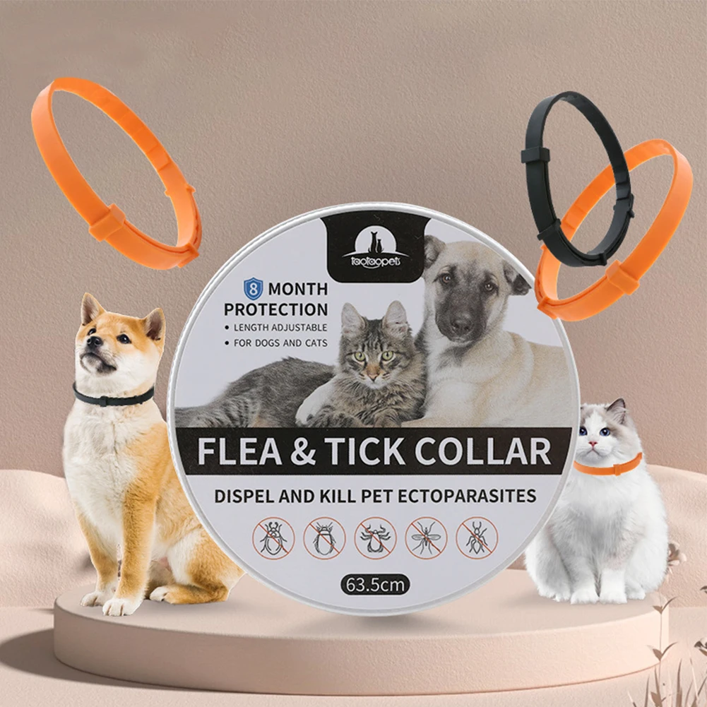 

38/63cm Anti-flea Anti-tick Dog Cat Collar Silicone Pet Collar Anti-mosquito Tick Prevention Insect Repellent Lice Collar