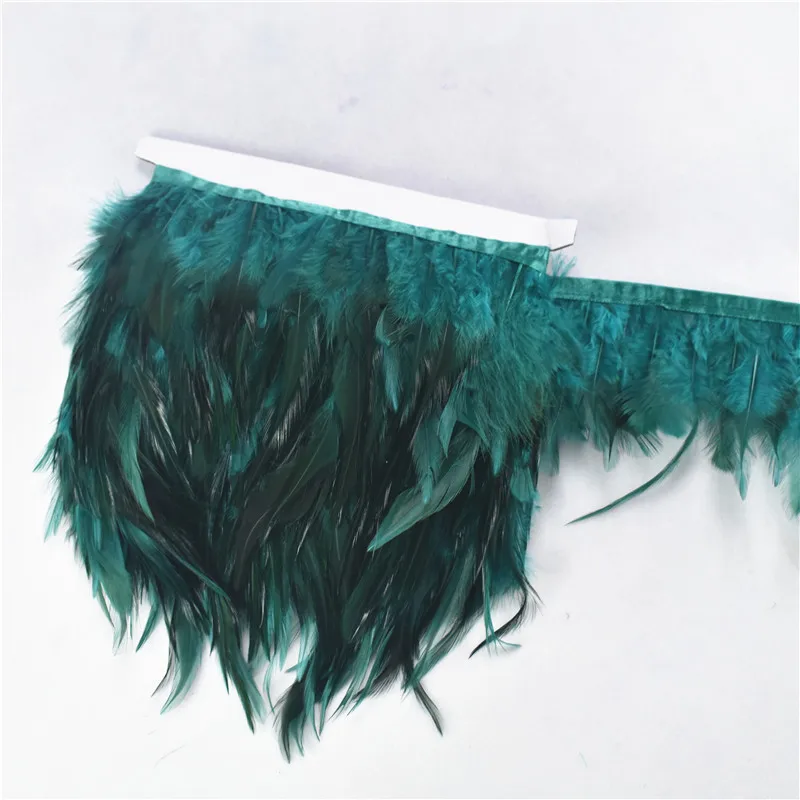 

10Meters/Lot Saddle Rooster Feathers Fringe Ribbon 10-15CM/4-6" Pheasant Feathers Trim Feathers for Crafts Clothing Plume Plumas