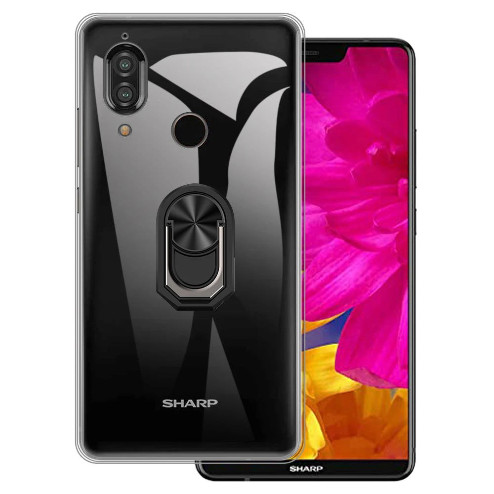 

Роскошный противоударный держатель с кольцом для Sharp Aquos S3 Чехол Мягкий Силиконовый ТПУ защитный чехол-держатель для Sharp Aquos S3 High
