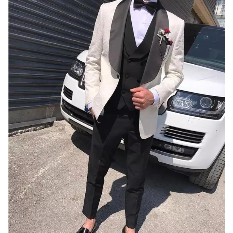 

Смокинги мужские, с цветочным узором, свадебные, пиджак, жилет, штаны