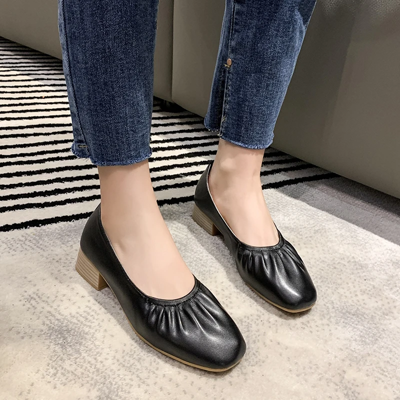 

Retro Woman Shoes Slip-on Casual Female Sneakers Square Toe Modis Flats Shallow Mouth Slip On Moccasin Grandma On Heels 2022 New
