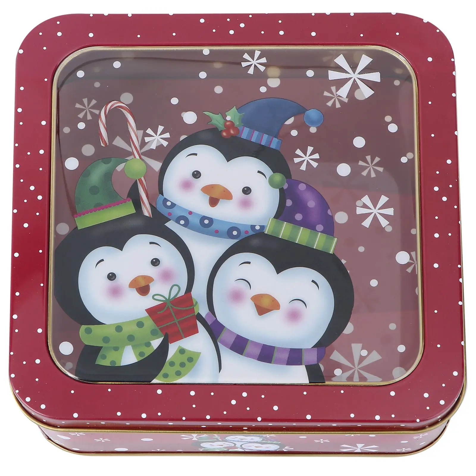 

1Pcs Square Tinplate Candy Box Gift Packing Box Christmas Baking Wrapping Box Vintage Candy Box For Kitchen Tea Coffee Sugar