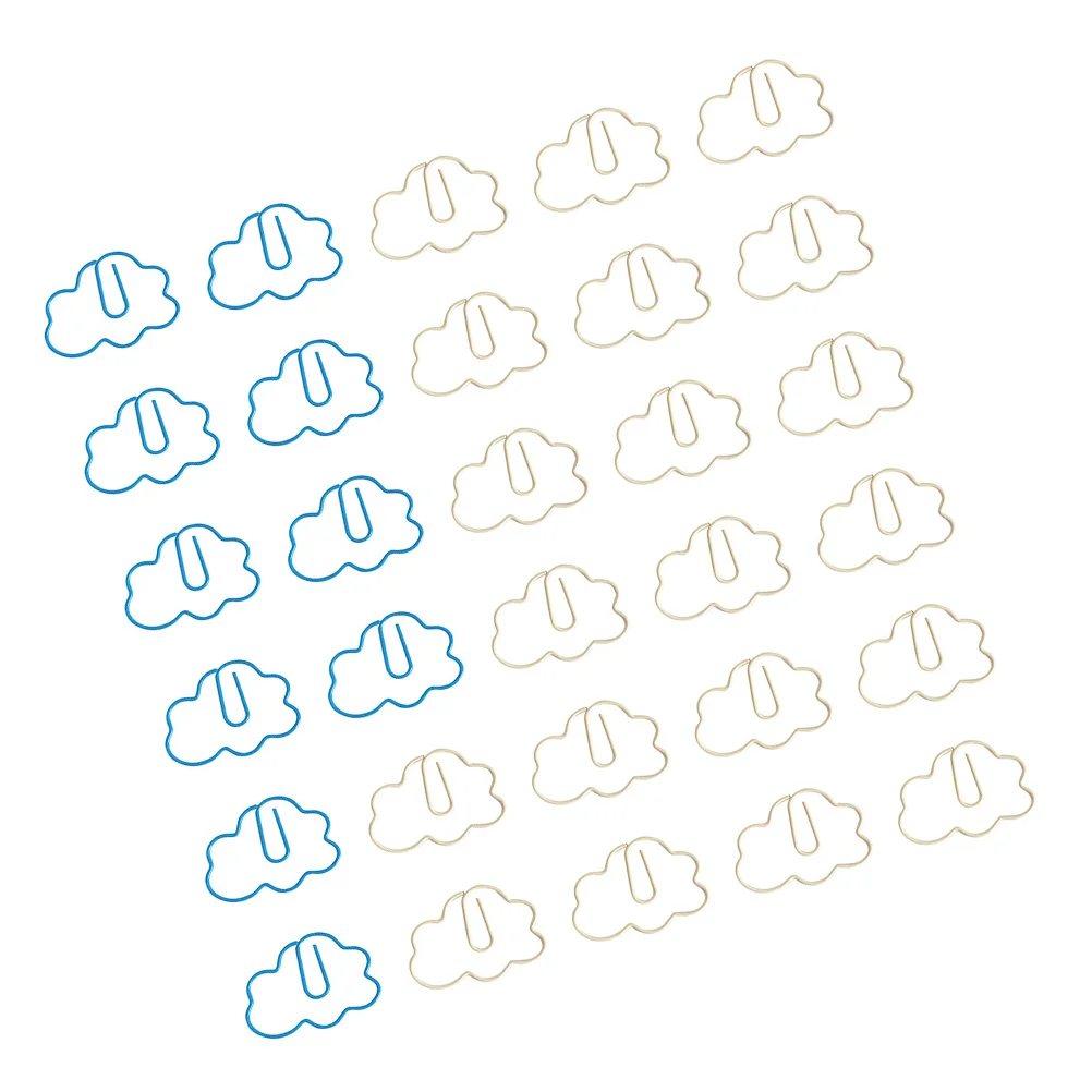 

30Pcs Office Paper Clips File Document Fixing Clips Cloud Small Paper Clips Decorative Paper Clips