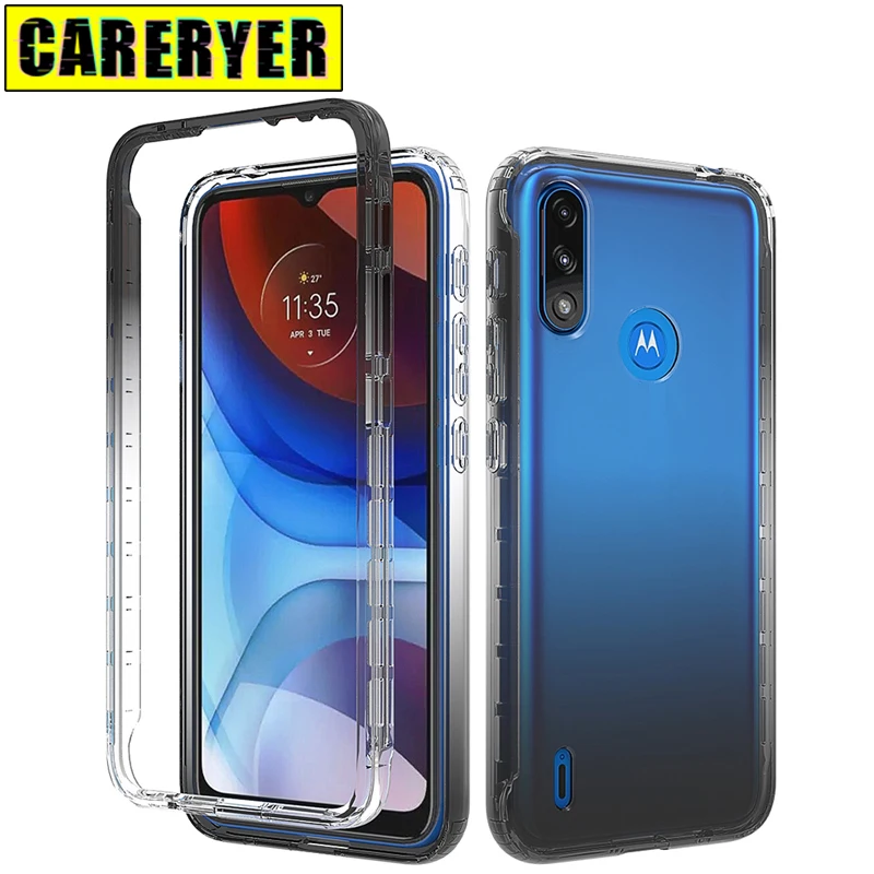 

Shockproof Gradient Clear Case For Motorola Moto E7 E7i Power E7 Plus Simple Silicone Transparent Cover For Moto E7Power E7Plus