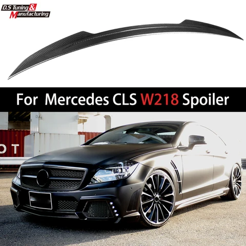 Крылья спойлера ДЛЯ Mercedes Benz CLS Class W218 S480 S500 S680 2011-IN сухое углеродное волокно автомобильный Стайлинг багажника губа крышка багажника Ducktail