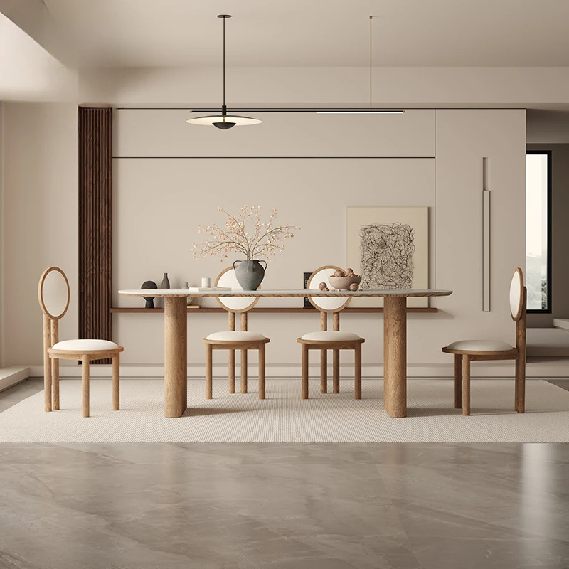 Итальянский минимализм обеденный стол из массива дерева дизайнерский в стиле