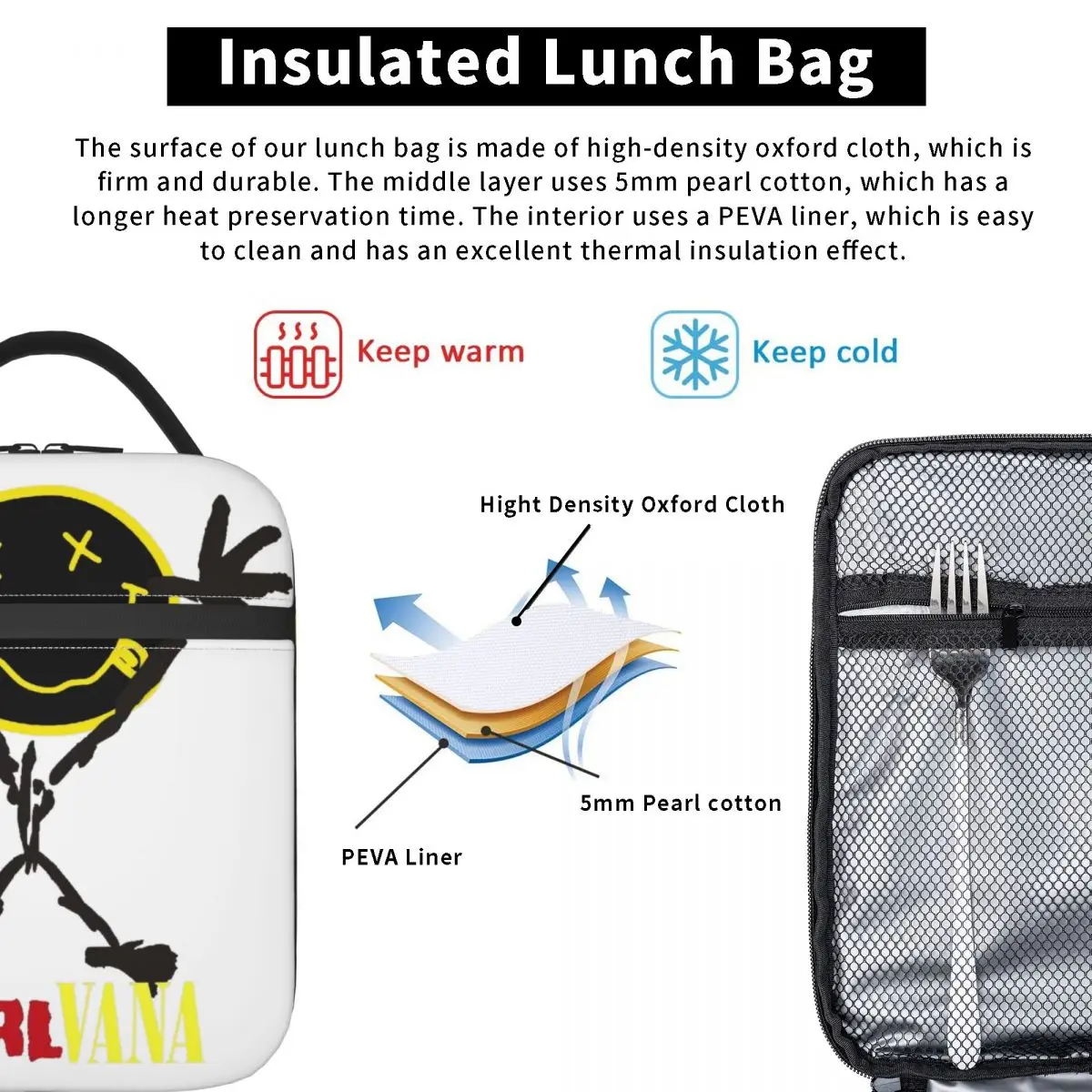 Теплоизолированная сумка для обеда с жемчужинами офиса и мужчин