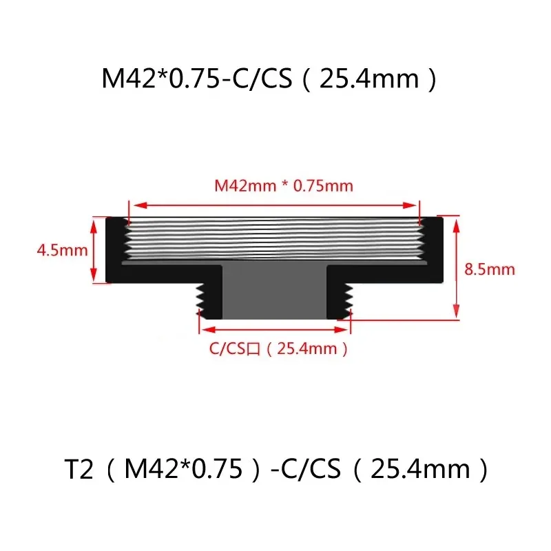 Фото ‌ Переходное кольцо M42 на C-крепление, внутренняя резьба M42*0.75 на внешнюю резьбу C-Mount, для макрофотографии, камеры, микроскопа, объектива ‌ №4