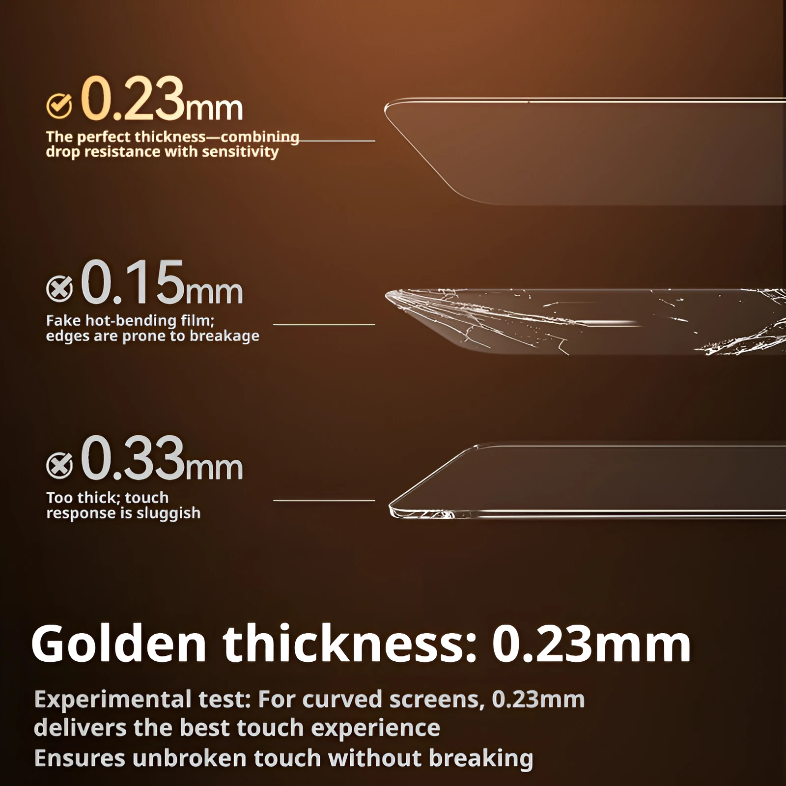 Фото Защитное стекло SAMZHE 3D изогнутое, закаленное, для iPhone 17 ProMax 16Pro, ультратонкое 0.23мм, полное покрытие, ударопрочное, HD №4