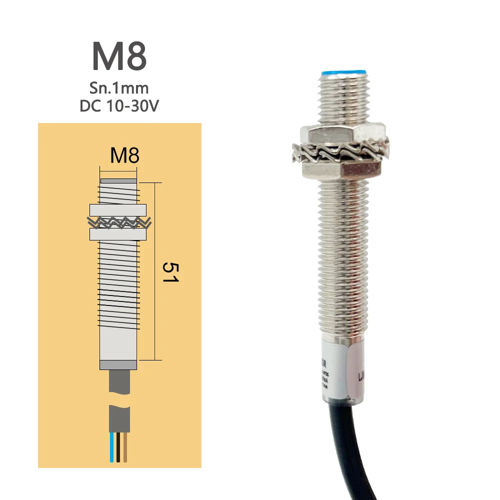 Индуктивные датчики приближения Jumpasit M3 M4 M5 M6 M8 NPN PNP IP65
