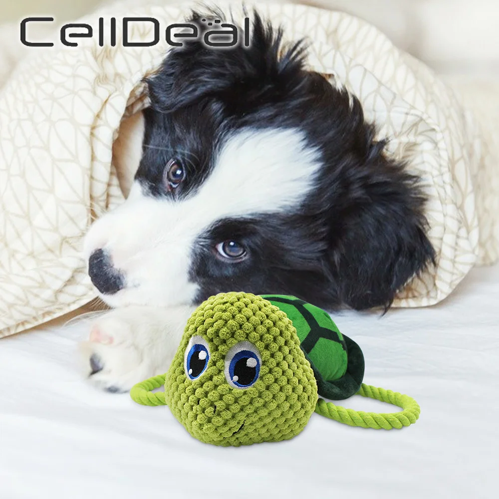 

Pet Dog Chew Toys Soft Plush Puppy Bite Resistant Squeaky Toy For Small Large Dogs Interactive Shark Tortoise Shape Pet Supplies