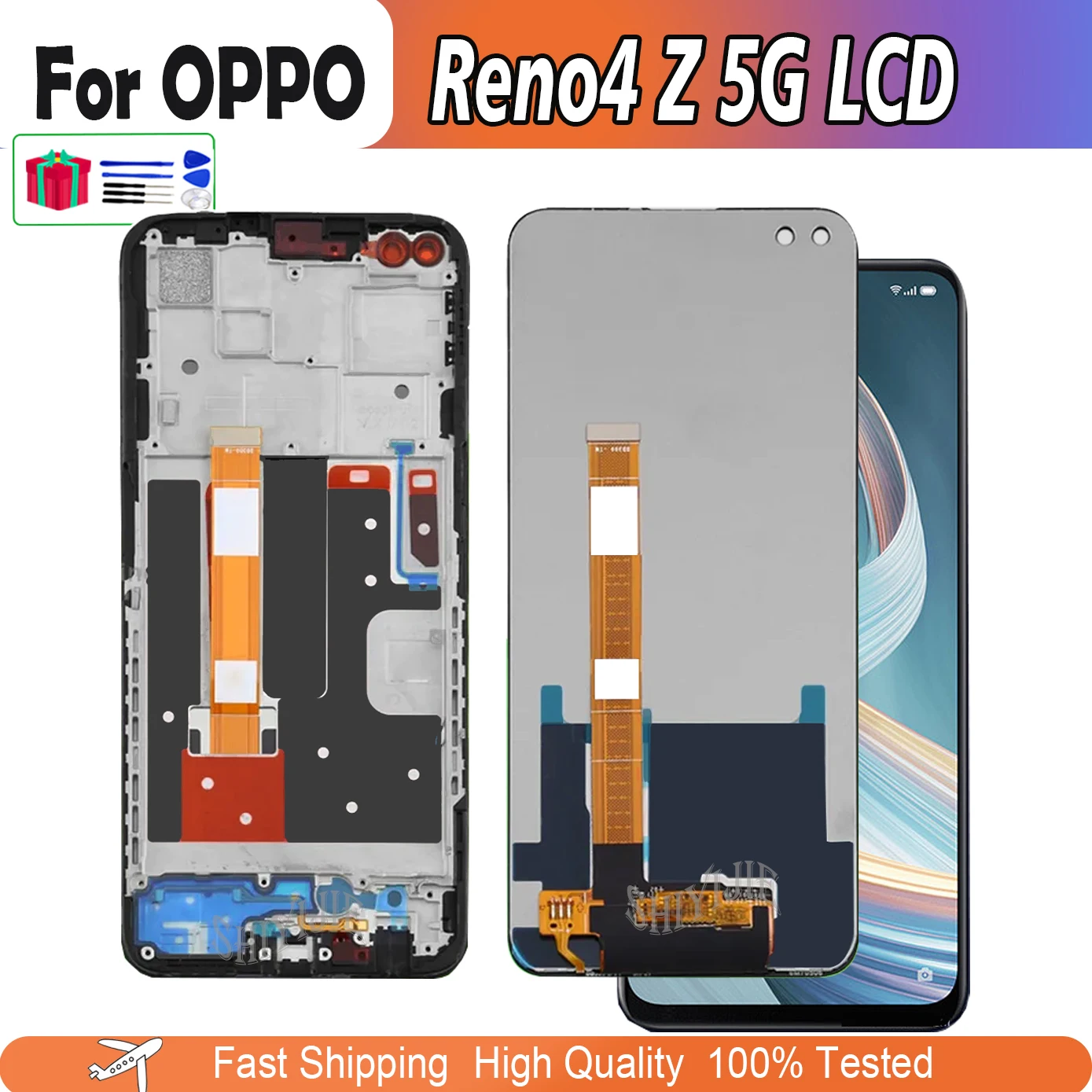 

6.57" Original For OPPO Reno4 Z 5G LCD Display Touch Screen for Reno 4 Z CPH2065 LCD Screen with Frame Digitizer Sensor Assembly