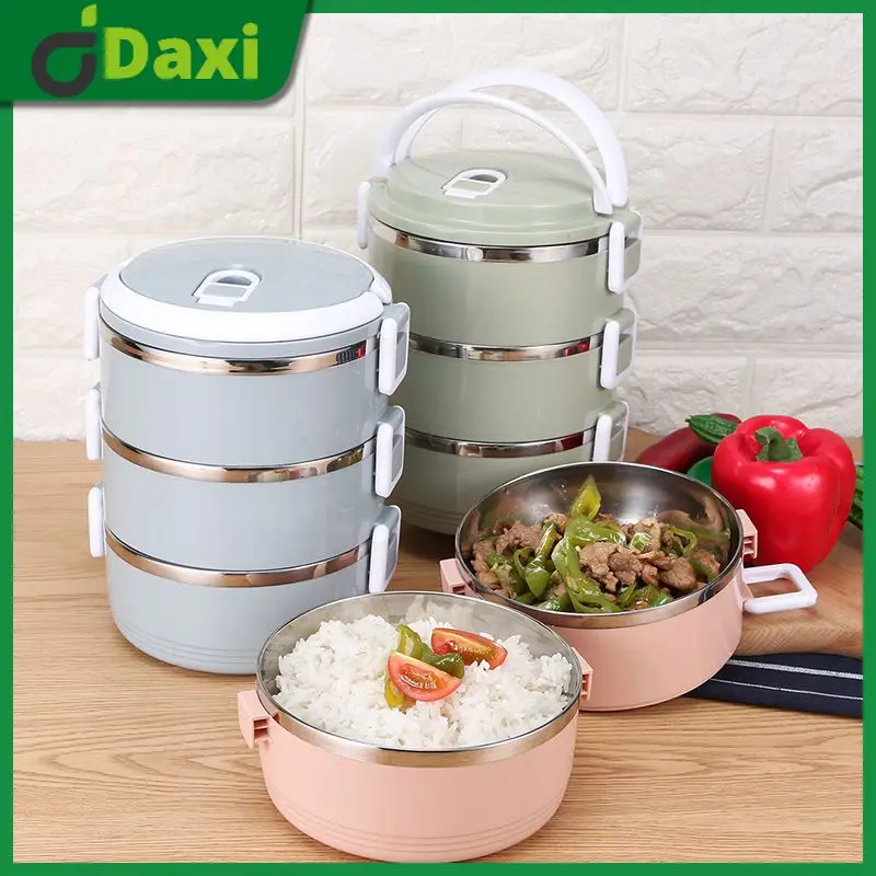 

Portable Stainless Steel Lunch Box Multi-Layer Sealed Insulated Bento Box Large Capacit Microwave Oven Students Adult Lunchbox