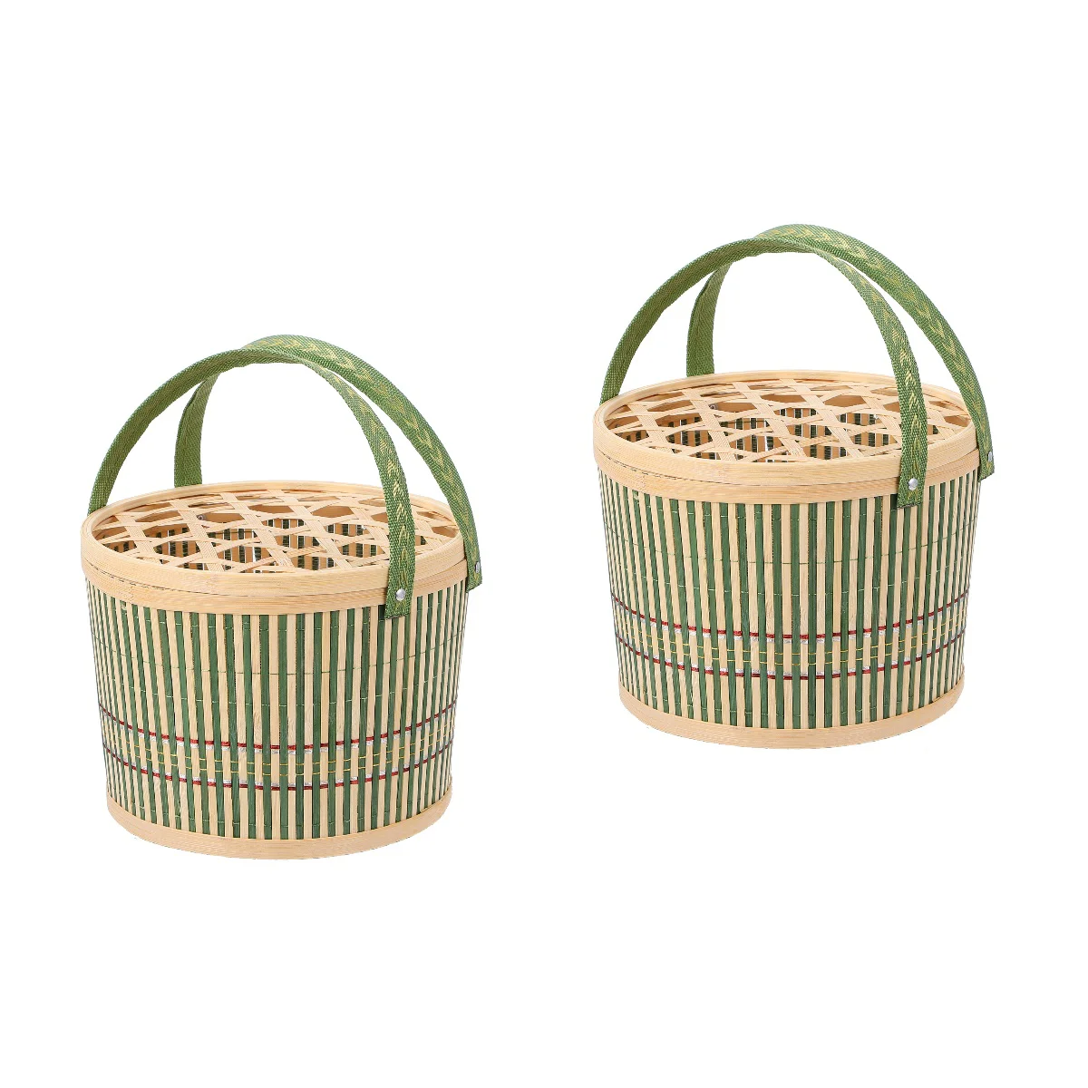 

2 Egg Storage Basket Multipurpose Picnic Basket Storage Basket with Lid
