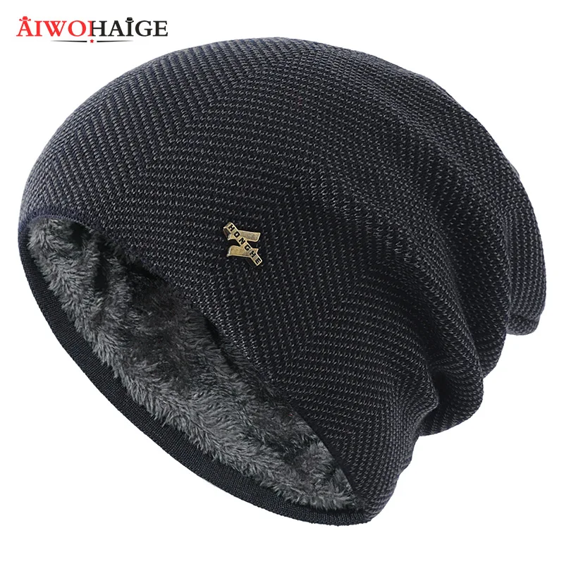 

Solid color warm knitted beanie hat men's plus velvet winter autumn hat street men's beanie unisex melon seed hat women's men's