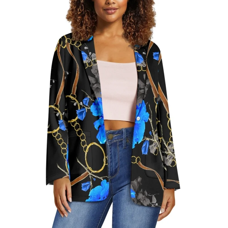 Noisydesigns роскошные золотые блейзеры с цветочным узором для женщин элегантные