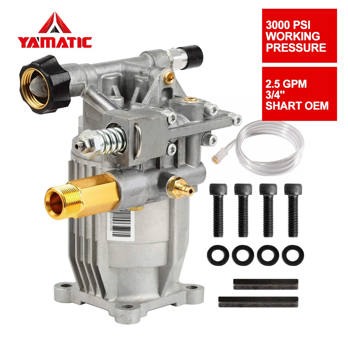 3/4 Shaft Horizontal Pressure Washer Pump Gas Engine Power Washer Pump Replacement for HONDA Homelite Karcher POWERSTROKE 3000 P