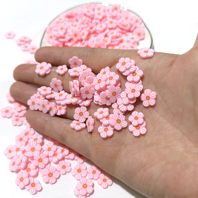 

20g/Bag 10mm Mix Color Flower Smile Face Fruit Shape Polymer Clay Spacer Loose Slice Polym Clay Dollhouse Toys Phone Decor