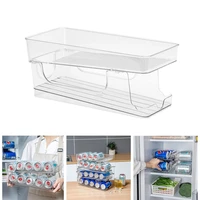 refrigerator organizer bins soda can 2 tier rolling beverage bottle holder plastic storage rack container pantry kitchen cabinet
