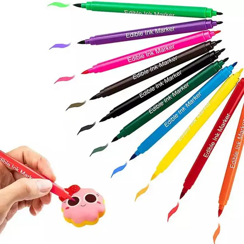 

New 10 Color Edible Ink Marker Pigment Decorating Cake Tool Of Double Head For DIY Cake Fondants And Baking Draw Tools Supplies