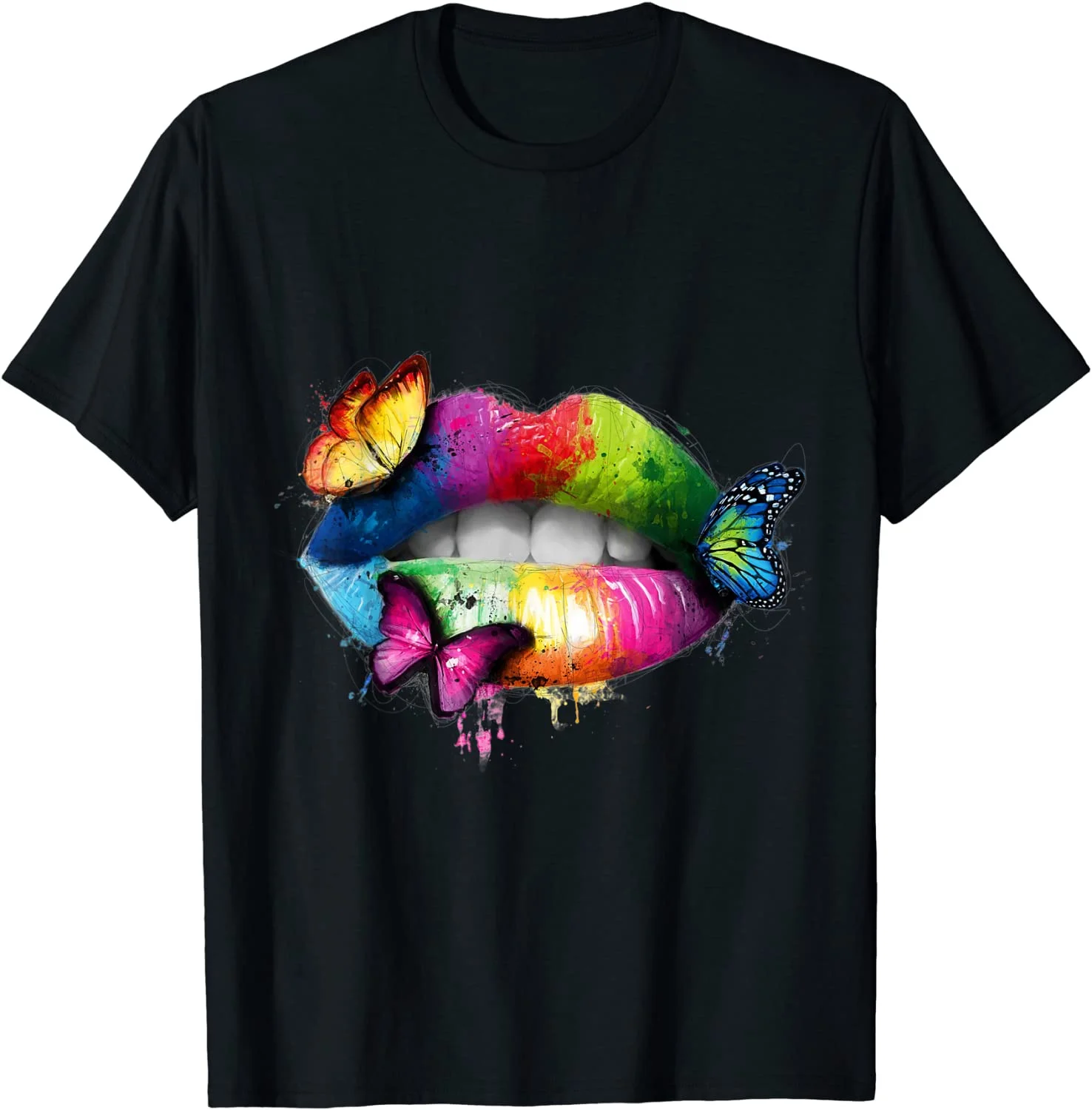 

Rainbow Lips Pride Butterfly T-Shirt