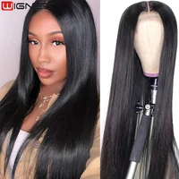 wignee synthetic lace front wig heat resistant straight lace front wig synthetic middle part wigs for women long hair black wig