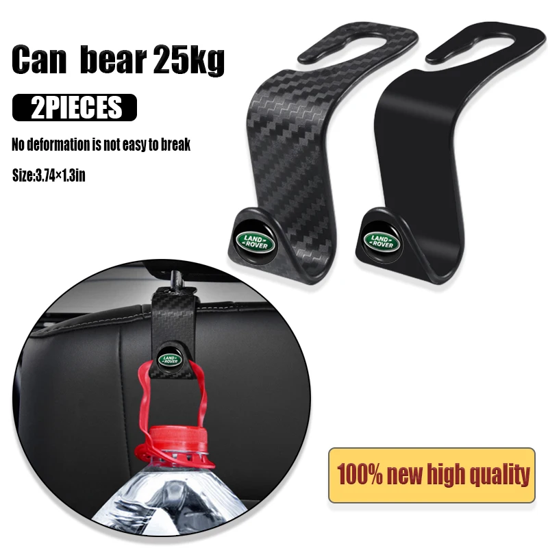 

Car Universal Auto Seat Headrest Hook Storage Hanger for Land Rover Evoque Range Emblem Discovery 2 3 4 Sport Car Accessories