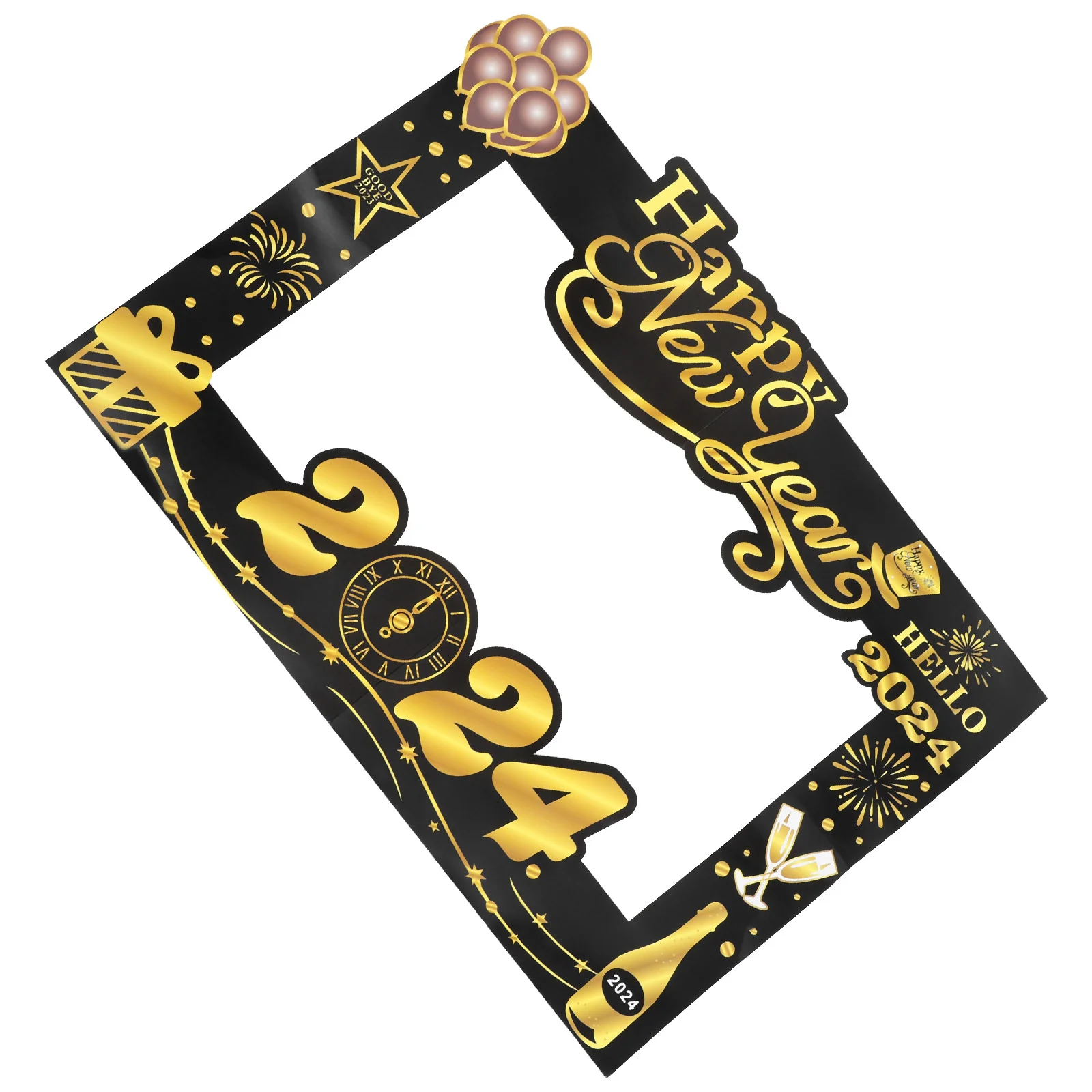 

New Year Photo Booth Frame Booth Prop for New Year 2024 New Year Party Photo Booth Prop