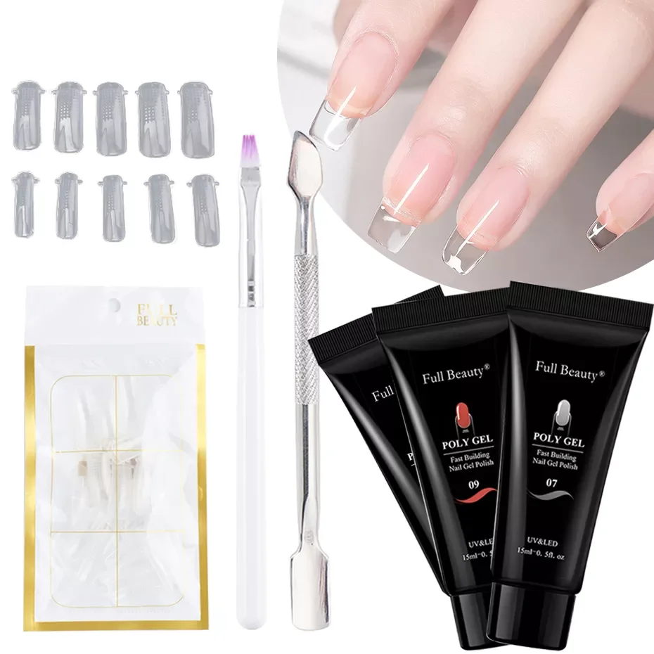 

Nail Extension Gel Brush Nail Building Forms Semi-Permanent Prolong Polish Acrylic Poly UV Gel Nail Art Tools LY1809-2