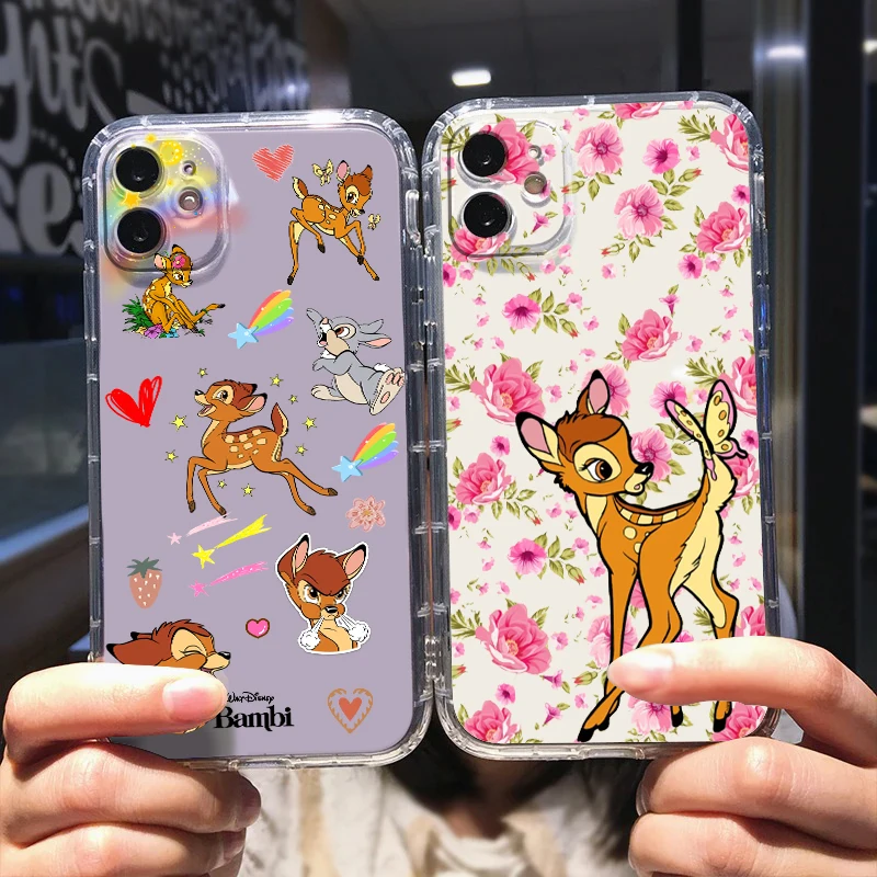 

Disney Fawn Bambi Cool Phone Case For Apple iPhone 14 13 12 Mini 11 XS Pro Max X XR 8 7 6 Plus 5 SE Transparent Cover