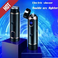 the new multifunctional lighter is equipped with razor charging and touch induction double arc cigarette lighter mans gift