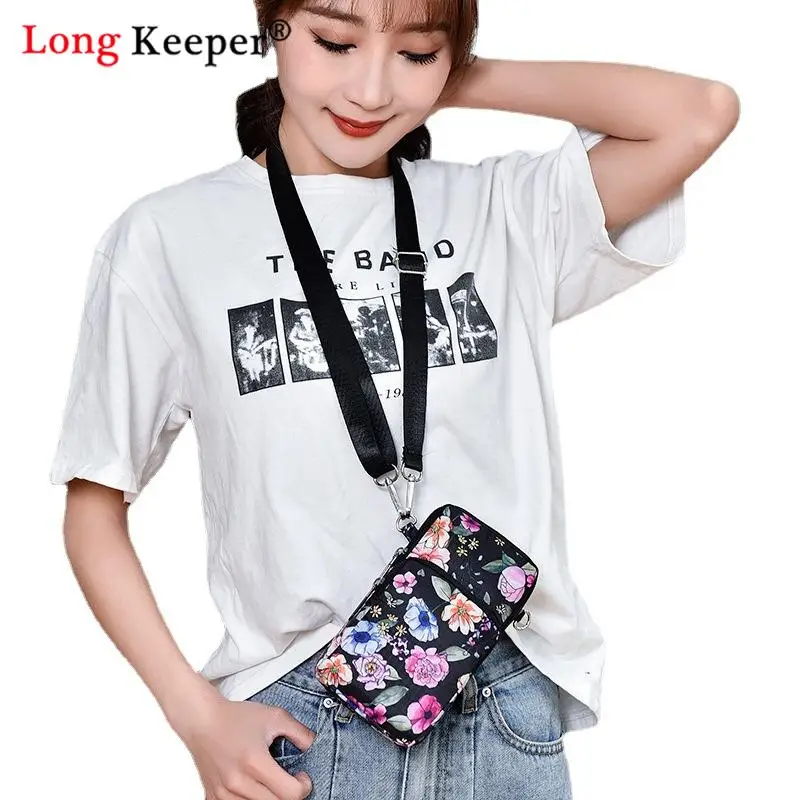 Handbags for Women Wallets Purse Small Crossbody Bag Nylon Waterproof Mobile Phone Bags Messenger Ladies Purse Wallet Longkeeper