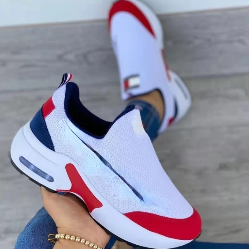 

Platform Colorblock Sneakers Women Plus Size Round Toe Casual Loafers Lightweight Jogging Vulcanized Shoes Sapatos Femininos