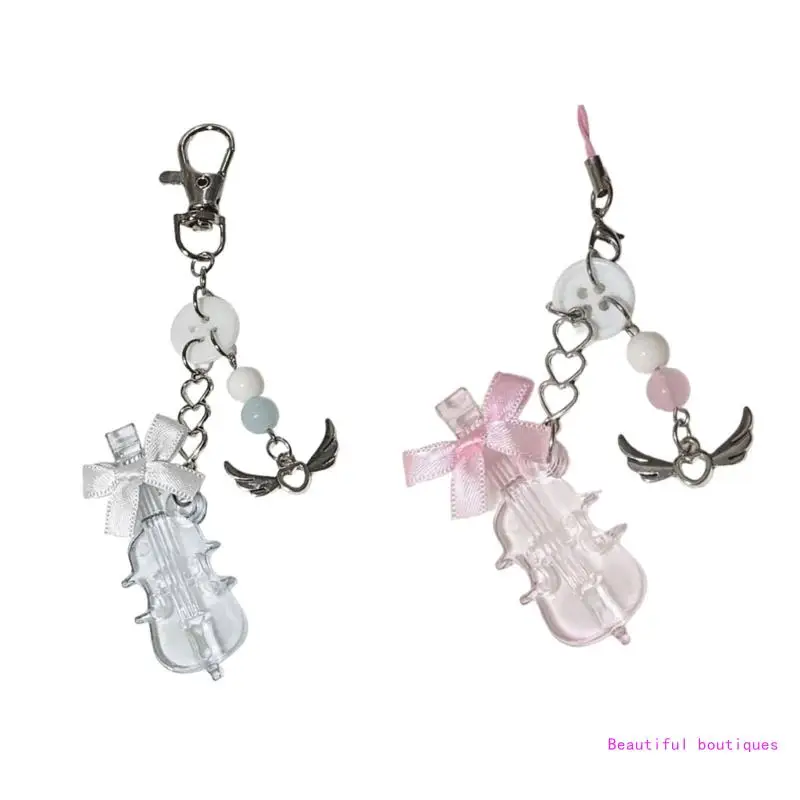 Виолончель с бантом из бисера очаровательные брелки милый кулон подвеска