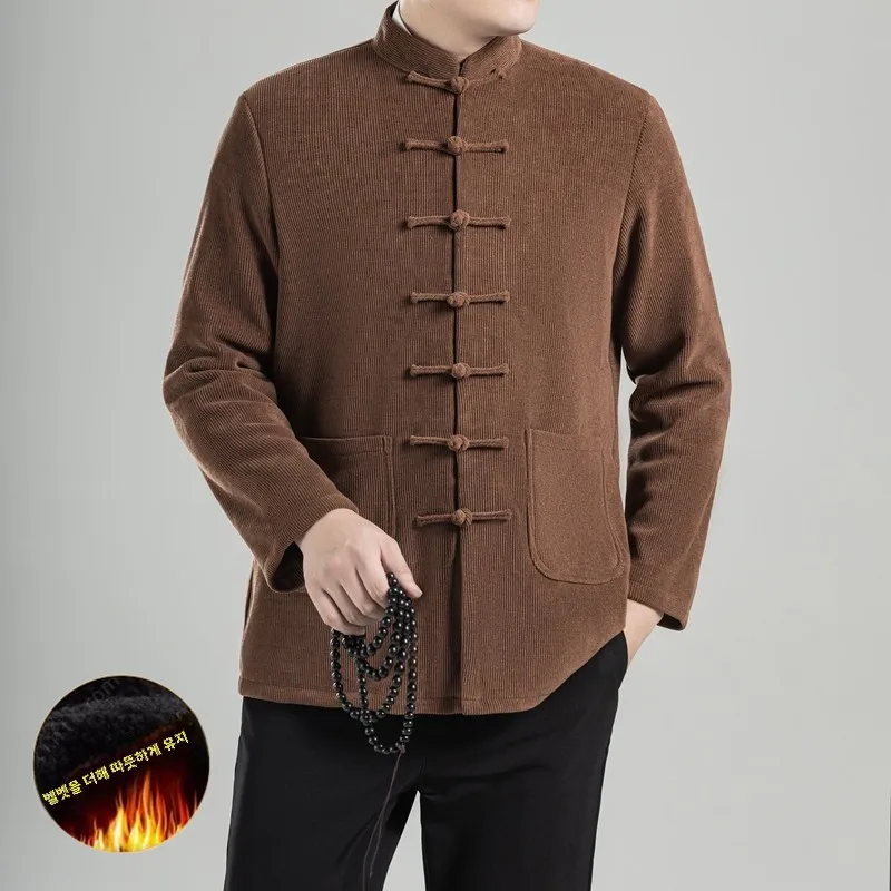 Черное вельветовое пальто с хлопковой подкладкой верхняя одежда для мужчин зима